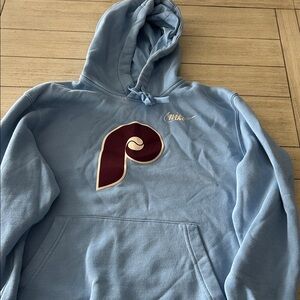 Nike Blue Hoodie with Maroon Logo